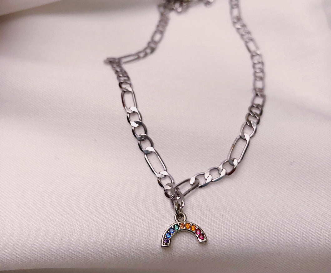 Someone to Count on Silver Rainbow Necklace