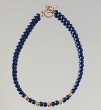 Load image into Gallery viewer, College Blue Pearl Beaded Necklace
