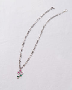 Truth Silver Crystal Flower Bunch Necklace